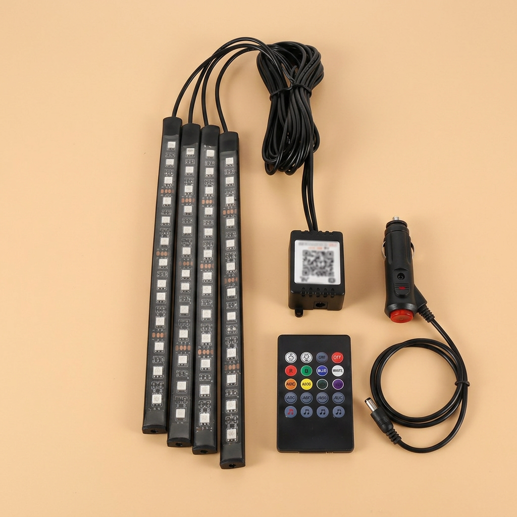 Luz Neon RGB Ambiental para Interior do Carro (36/48/72 LEDs)